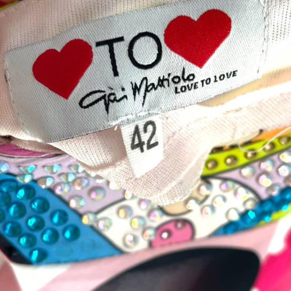 GAI MATTIOLO LOVE TO LOVE 4 GEO MOD PRINT WITH RHINESTONES - Picture 5 of 11